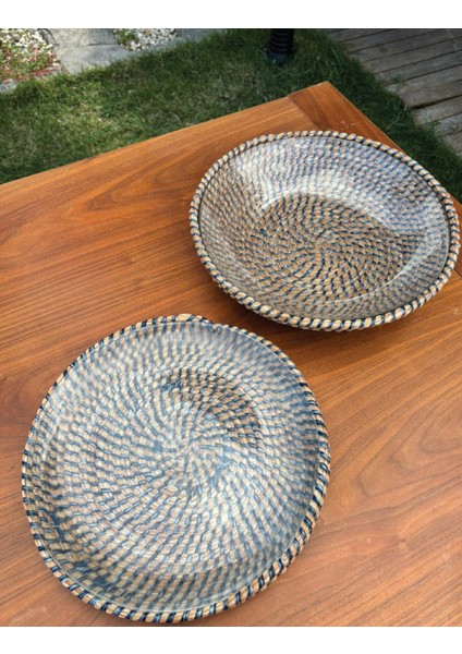 Rustik Tarz Doğal Ip Örgü 2’li Sunum Seti – Hasır Dokulu El Yapımı Leke Tutmaz Sofra Ürünü fırsatları