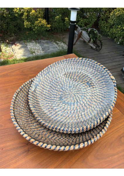 Rustik Tarz Doğal Ip Örgü 2’li Sunum Seti – Hasır Dokulu El Yapımı Leke Tutmaz Sofra Ürünü