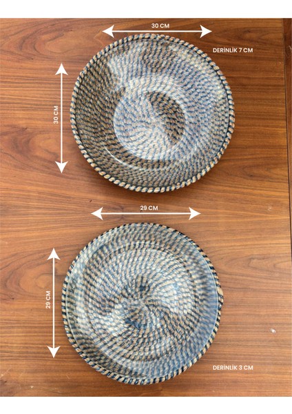 Rustik Tarz Doğal Ip Örgü 2’li Sunum Seti – Hasır Dokulu El Yapımı Leke Tutmaz Sofra Ürünü