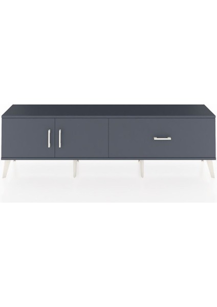 Arges Tv Ünitesi Tek Raflı Tek Çekmeceli 2 Kapaklı 176X30X51 Antrasit-Antrasit/antrasit