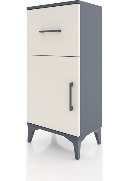 Arges Komodin Tek Raflı Tek Çekmeceli Tek Kapaklı 44X30X96 Antrasit-Aytaşı modelleri