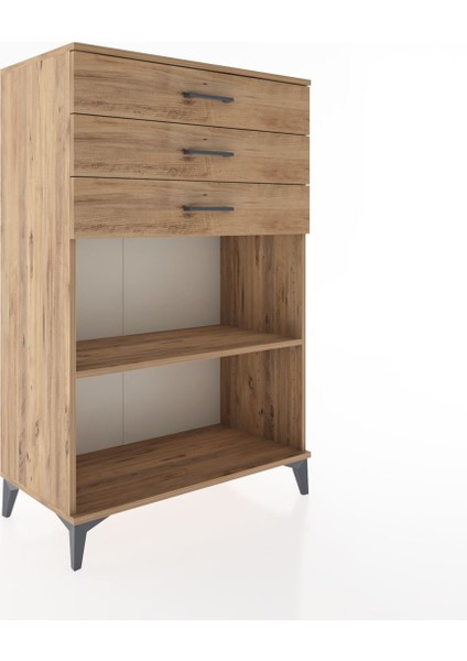 Hyperion Dolap Tek Raflı 3 Çekmeceli 88X44X134 Çam-Çam fiyatları