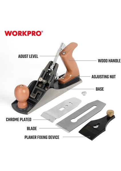 WP252001 230MM Ahşap Saplı Profesyonel Marangoz Ahşap Rendesi modelleri