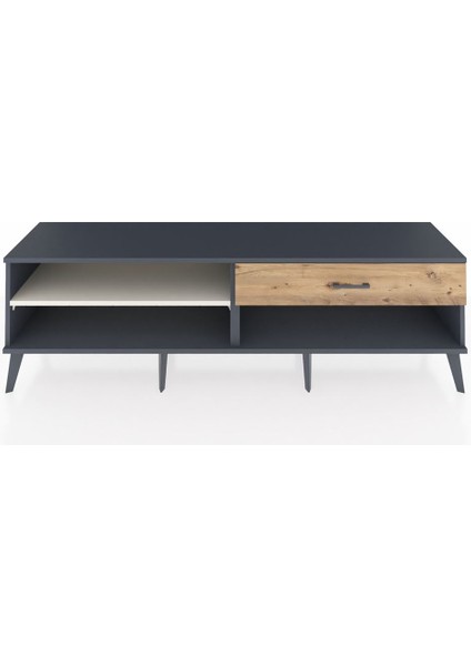 Hyperion Tv Ünitesi Tek Raflı Tek Çekmeceli 176X44X51 Antrasit-Aytaşı/çam