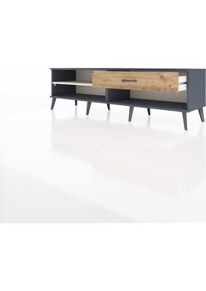 Hyperion Tv Ünitesi Tek Raflı Tek Çekmeceli 176X44X51 Antrasit-Aytaşı/çam modelleri