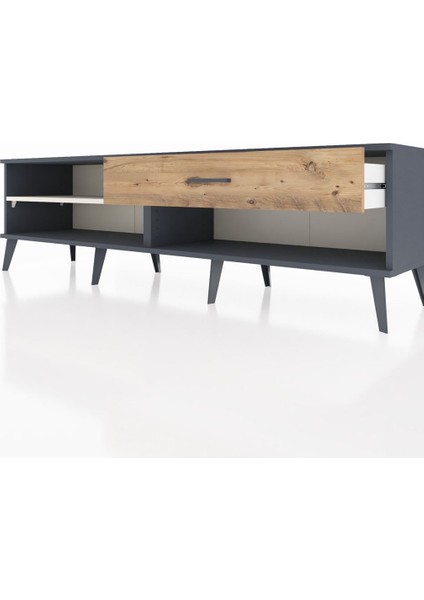 Hyperion Tv Ünitesi Tek Raflı Tek Çekmeceli 176X44X51 Antrasit-Aytaşı/çam fırsatları