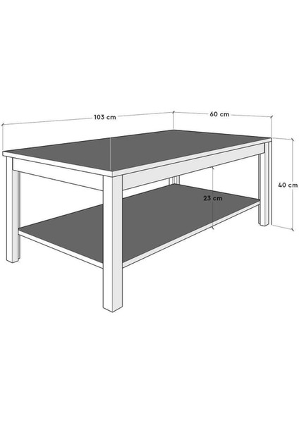 Rustik Dikdörtgen Orta Sehpa-Mat Beyaz 103X40X60 cm (Gxyxd) modelleri
