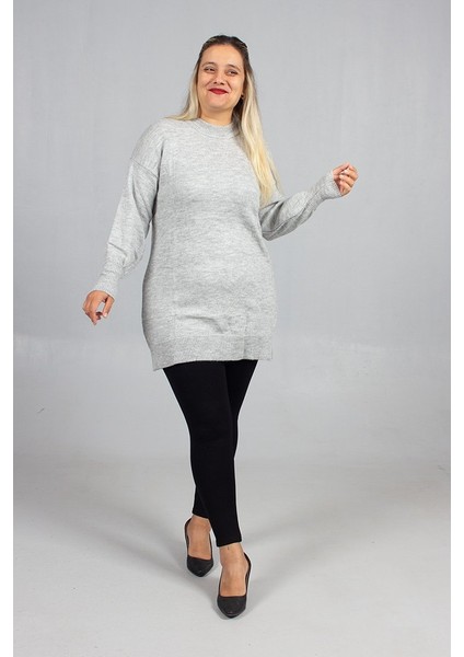 Gri Yumoş Triko Tunik Rahat Yumuşak Dokulu ve Şık Görünüm fırsatları