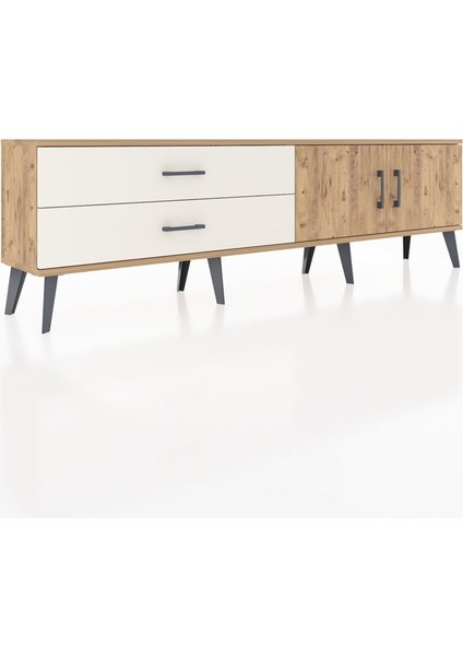 Arges Tv Ünitesi Tek Raflı 2 Çekmeceli 2 Kapaklı 176X30X51 Çam-Çam/aytaşı fiyatları