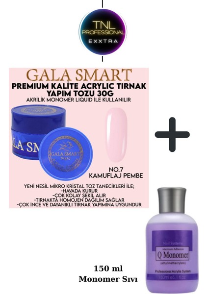 Akrilik Toz Monomer Sıvısı Acrylic Seti No: 07 Kamuflaj Pembe Jel Tırnak Protez Tırnak Tozu