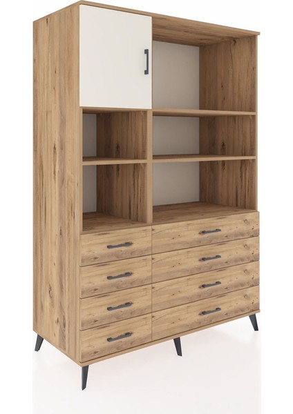 Kronos Dolap 7 Raflı 8 Çekmeceli Tek Kapaklı 132X59X195 Çam-Aytaşı/çam fiyatları