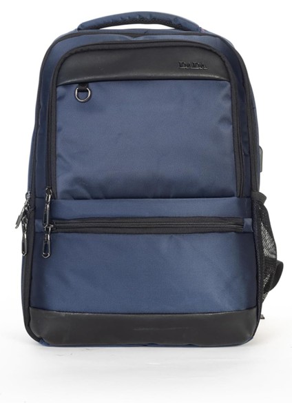 Meschaın Su Geçirmez Erupa Air Omuzluk USB Girişli 15'6 Inç Notebook 10'1 Inç Tabletlik Sırt Çant Lacivert