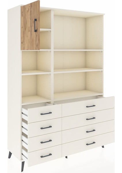 Hyperion Dolap 7 Raflı 8 Çekmeceli Tek Kapaklı 132X44X195 Aytaşı-Çam/aytaşı indirimleri