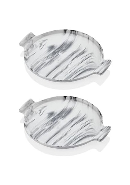 Mermer Görünümlü 2li Servis Sunum Tabağı 26 cm modelleri