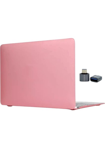 MacBook Air 13.6 Inç M2 M3 M4 Uyumlu Kılıf, Mat Flu Sert Kapak, Ince Hafif Darbe Önleyici Koruma, Şeffaf & Renk Seçenekli Hardcase Açık Pembe