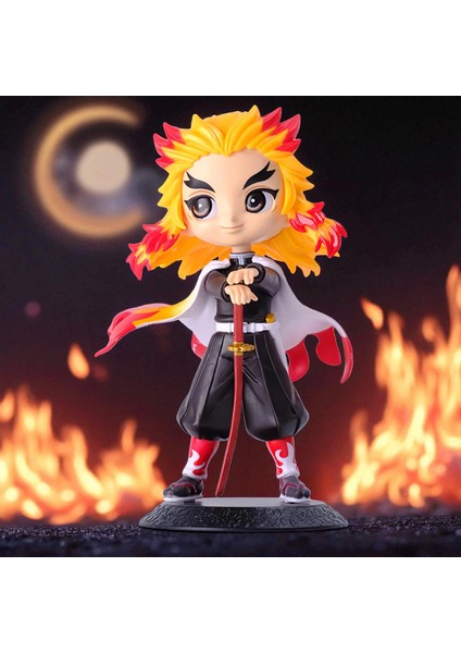 Demon Slayer Kimetsu No Yaiba Kyōjurō Rengoku Anime Karakter Figür Oyuncak Koleksiyonluk Biblo 15 cm