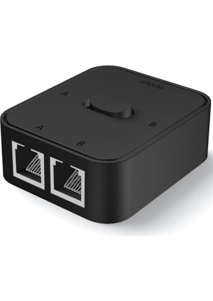 4146 2 Port Ethernet Switch Çevirici Çoklayıcı 2 Portlu Manuel Ağ Anahtarı: 1000MBPS Hız Desteği ile 2 Giriş 1 Çıkış Veya 1 Giriş 2 Çıkış Kullanımı Ağa Herhangi Elektriksel Parazit Olmaz