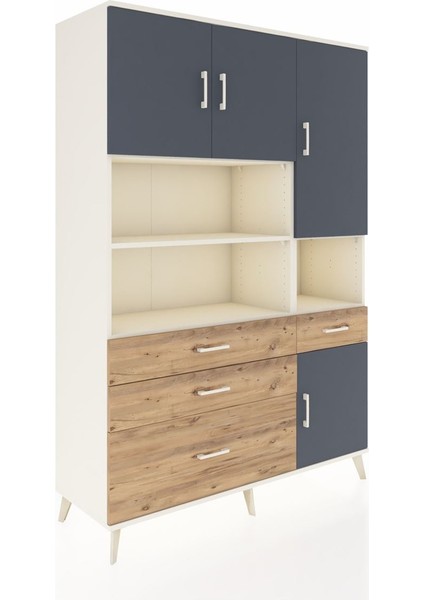 Hyperion Dolap 9 Raflı 4 Çekmeceli 4 Kapaklı 132X44X195 Aytaşı-Antrasit/çam fiyatları