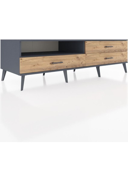 Kronos Tv Ünitesi Tek Raflı 3 Çekmeceli 176X59X51 Antrasit-Antrasit/çam fiyatları