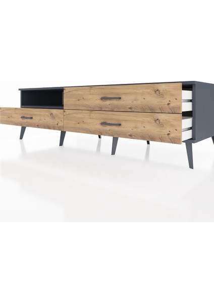 Kronos Tv Ünitesi Tek Raflı 3 Çekmeceli 176X59X51 Antrasit-Antrasit/çam fırsatları