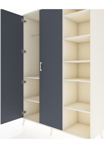 Hyperion Dolap 7 Raflı 2 Kapaklı Tek Askılı 132X44X195 Aytaşı-Antrasit/aytaşı fırsatları