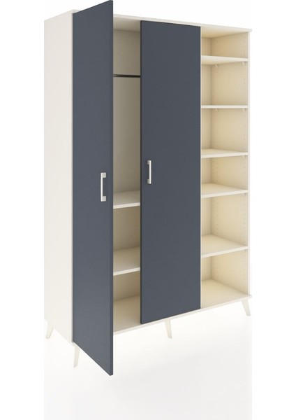 Hyperion Dolap 7 Raflı 2 Kapaklı Tek Askılı 132X44X195 Aytaşı-Antrasit/aytaşı indirimleri