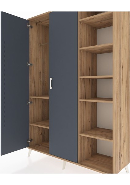 Hyperion Dolap 7 Raflı 2 Kapaklı Tek Askılı 132X44X195 Çam-Antrasit/aytaşı fırsatları