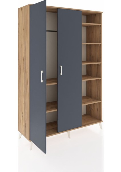 Hyperion Dolap 7 Raflı 2 Kapaklı Tek Askılı 132X44X195 Çam-Antrasit/aytaşı indirimleri