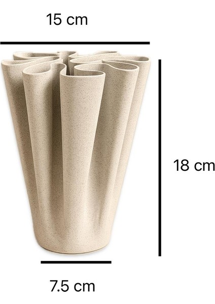 Ix Wavy Vase - Modern Dalga Formlu Dekoratif Vazo