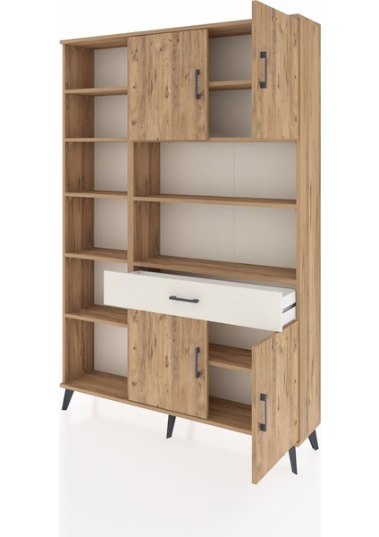 Arges Dolap 10 Raflı Tek Çekmeceli 4 Kapaklı 132X30X195 Çam-Çam/aytaşı modelleri