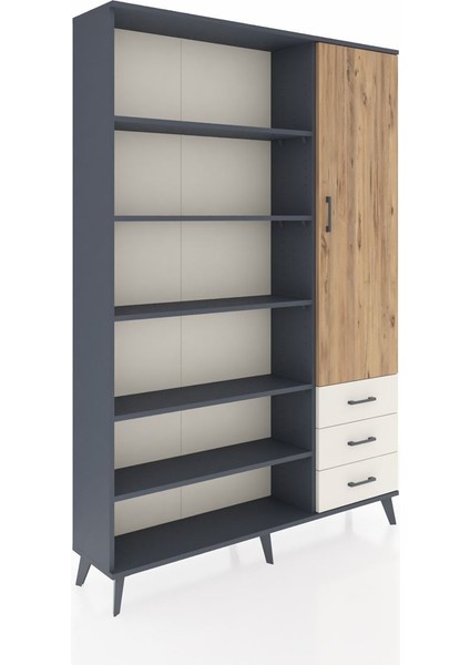 Arges Dolap 9 Raflı 3 Çekmeceli Tek Kapaklı 132X30X195 Antrasit-Çam/aytaşı fiyatları