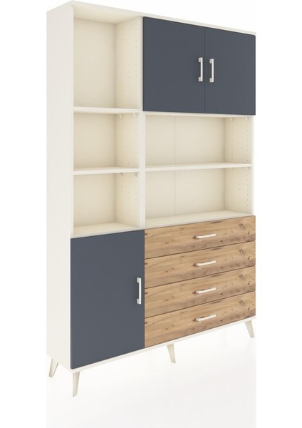 Arges Dolap 8 Raflı 4 Çekmeceli 3 Kapaklı 132X30X195 Aytaşı-Antrasit/çam fiyatları