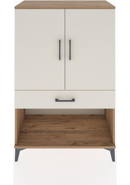 Hyperion Dolap 2 Raflı Tek Çekmeceli 2 Kapaklı 88X44X134 Çam-Aytaşı