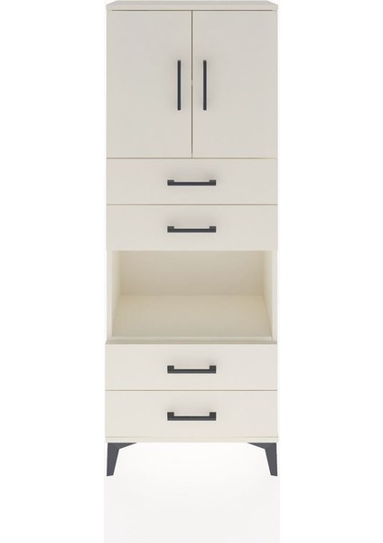 Arges Dolap 3 Raflı 4 Çekmeceli 2 Kapaklı 60X30X163 Aytaşı-Aytaşı