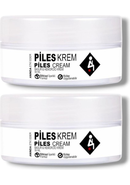 Piles Cream Bitkisel Içerikli Anında Etkili Bakım Kremi 50 ml x 2 Adet
