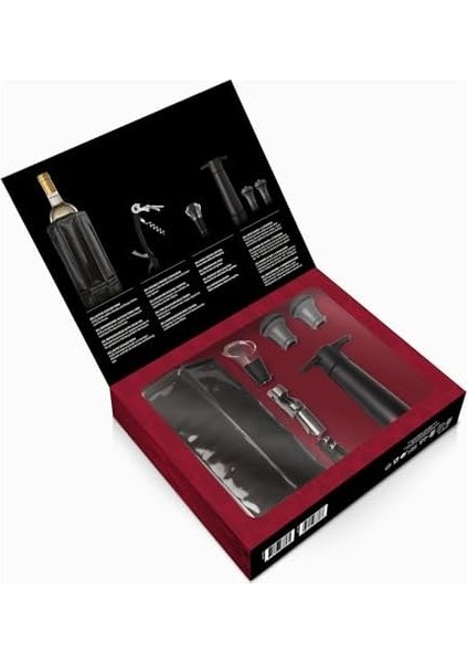 Vin Experience 6 Parçalı Şarap Seti, Şarap Pompası, Şarap Boşaltıcı, Garson Bıçağı, Yedek Tıpa, 68897606, Siyah modelleri
