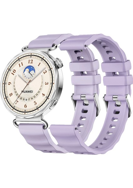 Huawei Watch GT6 41mm / Gt5 / Gt4 / 41mm Uyumlu ZigZag Tasarımlı Silikon Kordon 18MM