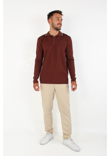 3001 Ince Çizgili Yakası Çizgili Kazak fırsatları