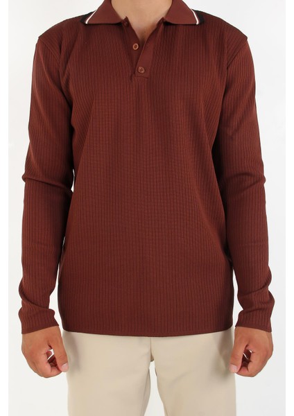 3001 Ince Çizgili Yakası Çizgili Kazak indirimleri