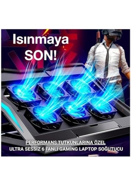 Yükseklik Ayarlı LED Işıklı Turbo 6 Fanlı Notebook Laptop Soğutucu Notebook Laptop Standı modelleri