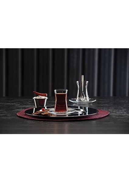 Heybeli Cam Çay Bardağı Seti, Sade, 6 Parça, Şeffaf, 170 cc modelleri