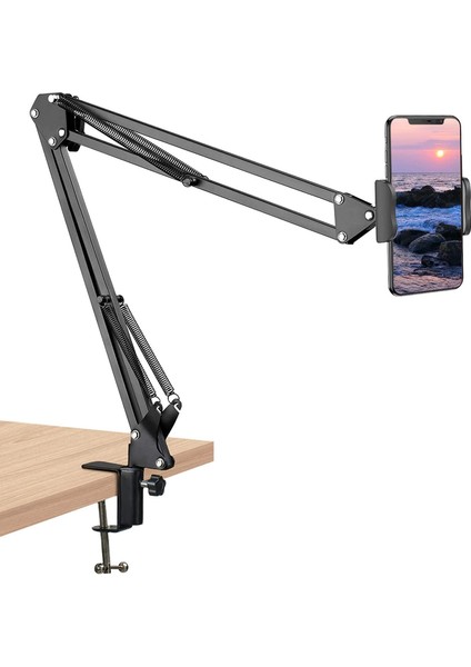 Fotoğraf ve Video Çekim 360 Derece Dönebilen Youtuber Twitch Yayıncı Multi Fonksiyonel Kıskaçlı Mandanlı Kurulum Sıra Masa Dolap ve Tezgahlarda Kullanım