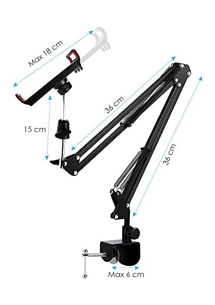 Fotoğraf ve Video Çekim 360 Derece Dönebilen Youtuber Twitch Yayıncı Multi Fonksiyonel Kıskaçlı Mandanlı Kurulum Sıra Masa Dolap ve Tezgahlarda Kullanım fiyatları