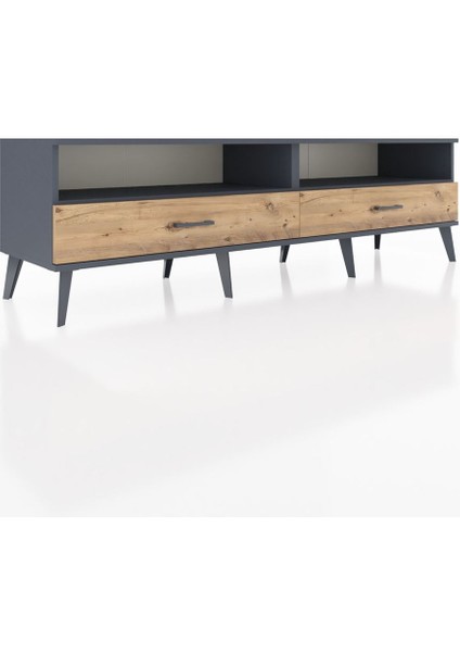Hyperion Tv Ünitesi 2 Raflı 2 Çekmeceli 176X44X51 Antrasit-Antrasit/çam fiyatları