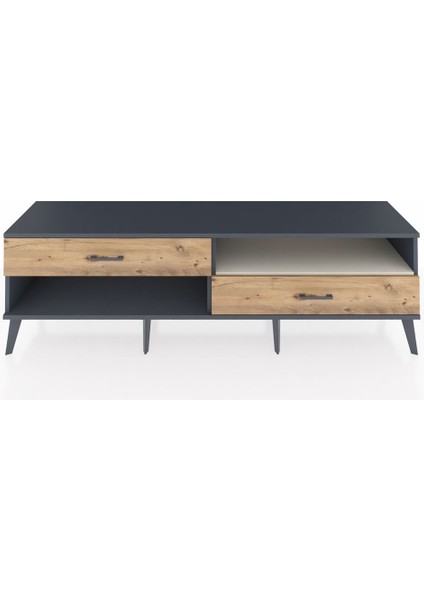 Hyperion Tv Ünitesi Tek Raflı 2 Çekmeceli 176X44X51 Antrasit-Aytaşı/çam
