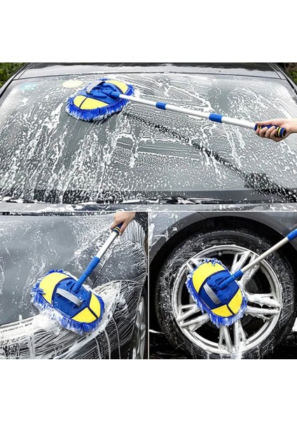 Mikrofiber teleskopik araba yıkama fırçası uzayabilir çizmeyen özel mikrofiber kumaş