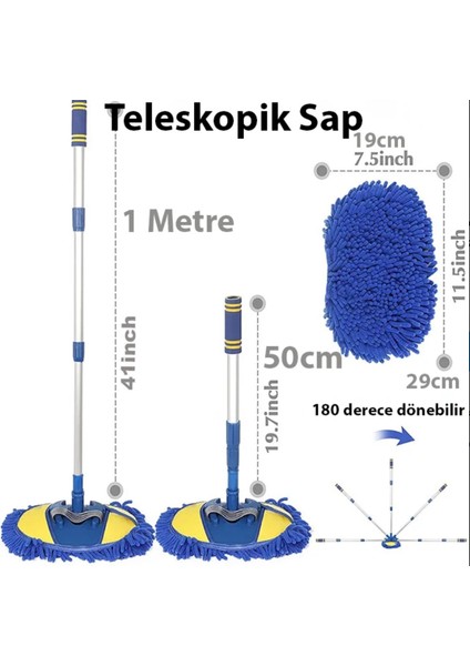 Mikrofiber teleskopik araba yıkama fırçası uzayabilir çizmeyen özel mikrofiber kumaş modelleri