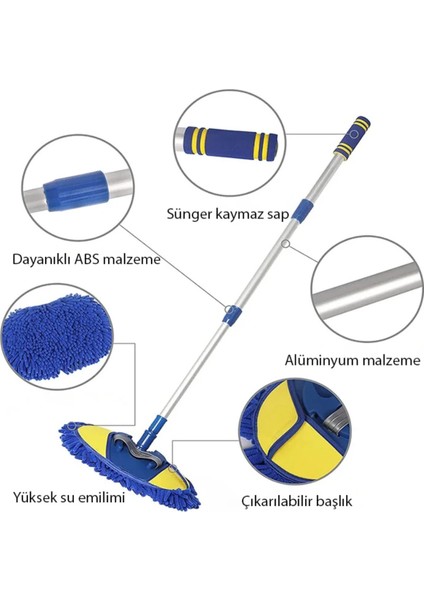 Mikrofiber teleskopik araba yıkama fırçası uzayabilir çizmeyen özel mikrofiber kumaş fırsatları