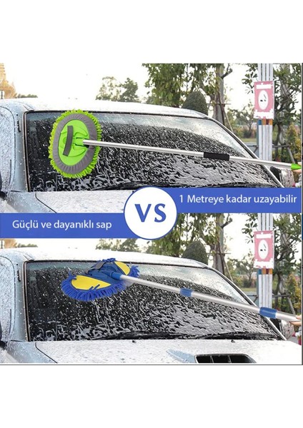 Mikrofiber teleskopik araba yıkama fırçası uzayabilir çizmeyen özel mikrofiber kumaş