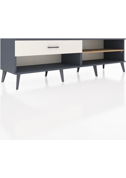 Hyperion Tv Ünitesi Tek Raflı Tek Çekmeceli 176X44X51 Antrasit-Çam/aytaşı fiyatları